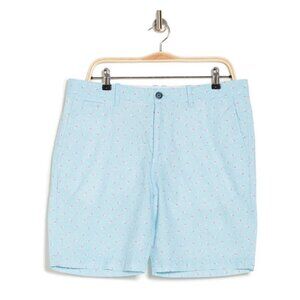 Original Penguin Mens Light Blue Geo Print Pockets Bermuda Shorts Sz 38 New